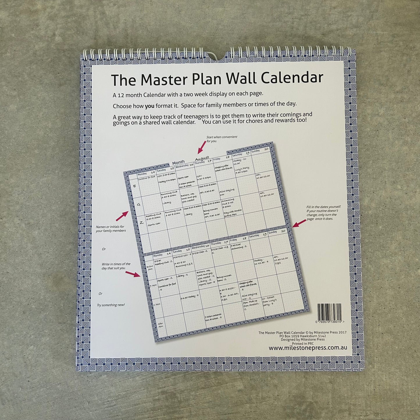 Master Plan Wall Calendar